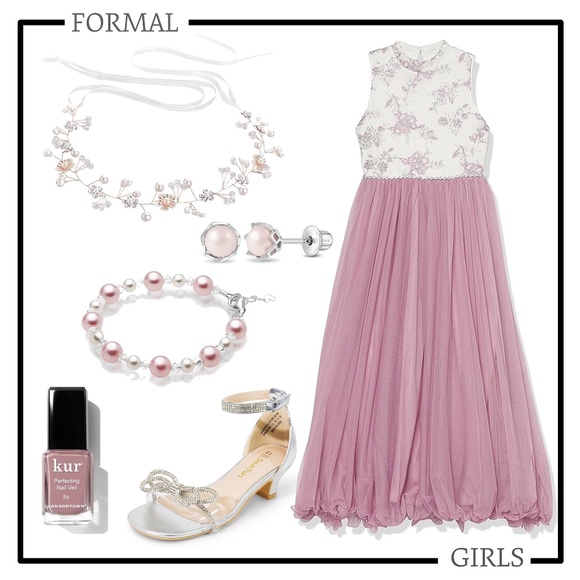 Amazon Speechless Girls’ Ivory/Lavender Dress Size 7 - Picture 3 of 5